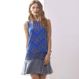 Diane von FurstenbergLiza Mix Print Tiered Silk Drop Waist Dress